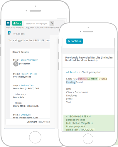 drug testing software mobile access